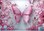 10X6.5ft Pink Butterfly Flower Backdrop for Photography Floral Wonderland Photo Background Baby Shower Birthday Bridal Shower Party Decors Newborn Girls Princess Portrait Photobooth Props by Unknown