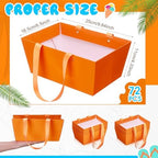 Glenmal 72 Pcs Gift Baskets with Handles Bulk, Empty Kraft,Orange - Image 2