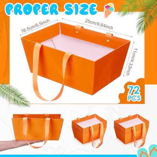 Glenmal 72 Pcs Gift Baskets with Handles Bulk, Empty Kraft,Orange - Image 2