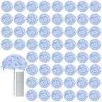 AVIVIHO 65pcs Baby Blue Fake Flowers Hydrangea Artificial Flowers Bulk (Not Squished, No Steaming Need) Silk Flowers with Stems for Home Weddings,Table Centerpieces,Party Arch Decorations by Aviviho