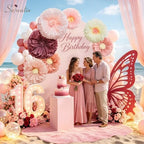 Serwalin 8 Pcs 31.5"*24"*20" Pink Giant Paper Flowers Decorations for Wall - Image 5