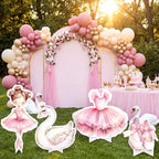 Honoson 4 Pcs Large 30" Ballerina Dancer Cardboard Cutouts, Pink Ballerina Birthday Party Decorations Yard Signs for Baby Shower Wedding Dance Ballet Themed Party Decor Supplies - Image 5