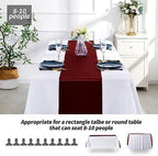 SiinvdaBZX 24 Pcs Burgundy Satin Table Runner 12 x 108 inches Long - Image 3