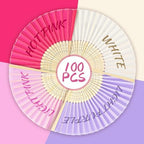 Blulu 100 Pcs Pink Hand Fans Bulk Folding Bamboo Silk Foldable Handheld Fan for Women DIY Line Dance Clapping Popping Wedding Bridal Shower Baby Shower Birthday Party Favors Gift Decoration - Image 5