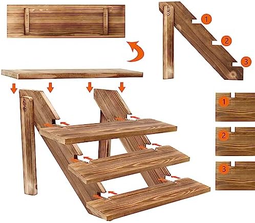 SwallowLiving Wooden Rustic Cupcake Stand for 24 Cupcakes, Stepped Wood Display Stand for Weddings, Tiered Party Table Display Riser for Food , Dessert, Cookie, Decor, Craft Show, Burnt - Image 5