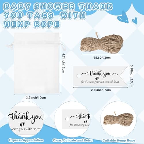 Vesici 50 Set Baby Shower Favors for Guest Bottle Openers,Footprint Boy - Image 4