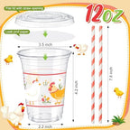 FoldTier 50 Pcs Chicken Party Cups 12 oz Birthday Plastic Disposable - Image 2
