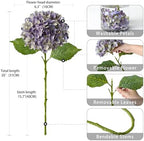 ZYTUYO 4 Pcs 20'' Gray Purple Real Touch Hydrangea Artificial Flowers Vintage Lifelike Latex Hydrangeas Long Stem for Boho Home Decor Porch Outdoor Wedding Kitchen Xmas Table Centrepiece - Image 6