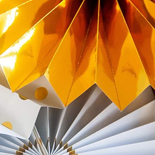 Party Decorations 8 Pcs Gold Paper Fans Set Graduation Birthday Baby Shower New Home Decoration Party DIY Decor - Image 3
