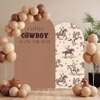 Moukeren a Little Cowboy is on the Way Arch Backdrop Cover 6ft and 7.2ft for Western Cowboy Themed Baby Shower Party Gender Reveal Birthday Party Banquet Photo Arches Background Decorations by Moukeren