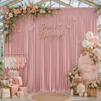 24ftx10ft Wrinkle Free Dusty Rose Backdrop Curtain - 10 Feet Photography Backdrop Drapes, Silky Polyester Back Drop Cloth for Wedding Baby Shower Balloon Arch Background - Image 2