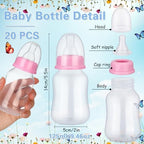 TrelaCo 20 Pcs Bottle Chug Game, Wildflower Baby Shower Favors, Pink - Image 2