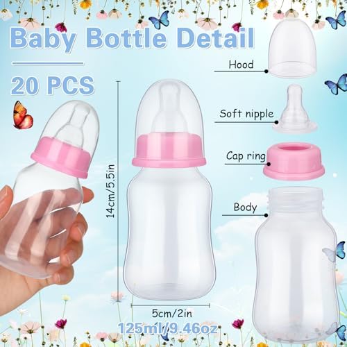 TrelaCo 20 Pcs Bottle Chug Game, Wildflower Baby Shower Favors, Pink - Image 2