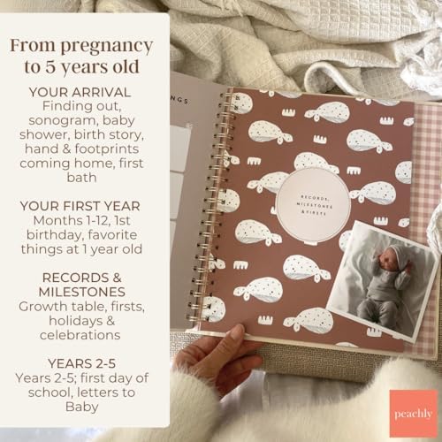 Peachly Unisex Baby Memory Book - First Year Baby Book Keepsake - Charlie - Image 7