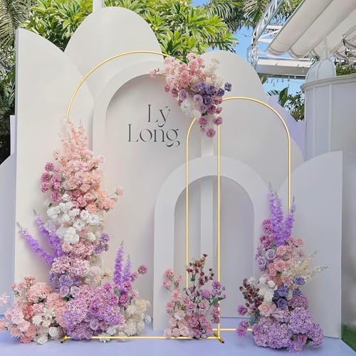 Wedding Arch Backdrop Stand Set of 2 Aluminum Gold Arched Frame (7.2FT, 6.6FT) for Birthday Party Bridal Baby Shower Ceremony Decoration - Image 6