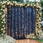 10×10ft Navy Blue Tulle Backdrop Curtain with Lights String for Parties, Sheer Photo Backdrop Curtains for Wedding Party Photography Background - Image 2