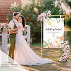 EMART Wedding Welcome Sign Stand 68'' Gold Adjustable Easel Display Stand - Image 2
