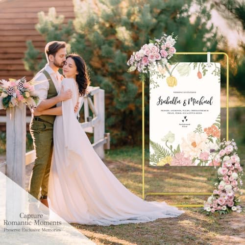 EMART Wedding Welcome Sign Stand 68'' Gold Adjustable Easel Display Stand - Image 2