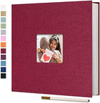 Vienrose Large Self Adhesive Photo Album with Window 13x12.6 60 Pages Red by Vienrose