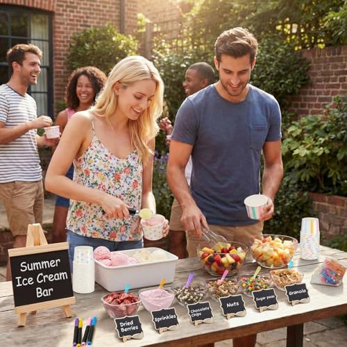 85 Pcs Ice Cream Bar Supplies Toppings Bar Kit for 30 Guests - Image 6