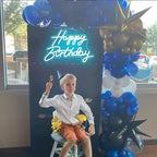 LED Neon Happy Birthday Sign Night Light Birthday Party Decorations Ice Blue USB Operated Decorative for Backdrop Party Bedroom Wall Décor 5v - Image 6