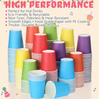 300 Pack 8 oz Rainbow Disposable Paper Cups, 6 Birthday Party Colorful Cups - Image 5