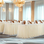 6 Pack Champagne Tablecloth for 8 Foot Rectangle Tables Tulle Table Skirt - Image 7