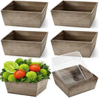 Dandat 6 Set 10 Inch Wooden Flower Box Rustic Table Centerpieces,Brown by Dandat