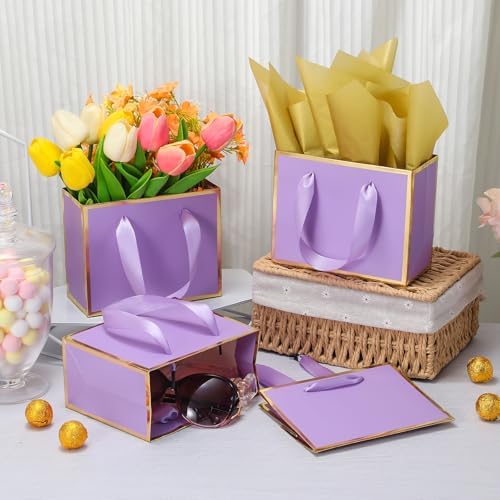 EQOREIIN 30 Pcs Metallic Paper Small Gift Bags with Handles & Tissue Paper - Image 2