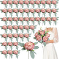 50Pcs Artificial Peonies Flowers, 4’’ - Dusty Pink by Scawim