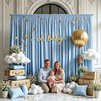 Gallety Baby Blue Backdrop Curtain for Wedding, Polyester Photography Backdrops Curtains - 20FT x 10FT Photobooth Backdrop Curtains for Celebration,Birthday, Formal Dinners,Graduation Decorations - Image 5