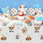 Potchen 452 Pcs Dog Birthday Plates Napkins Party Supply, Colorful - Image 6
