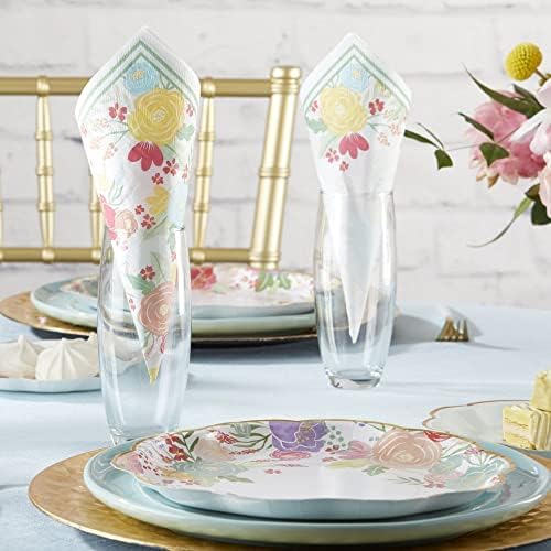 Kate Aspen Decorative Paper Napkins - Set of 120-6.5 Inch Durable Disposable Serveware, Easy Cleanup for Birthday, Wedding, Bridal Shower, Baby Shower, Anniversary Party (Bulk) - Garden Blooms - Image 5