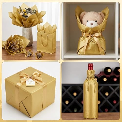 500 Sheets Gold Tissue Paper Bulk 15 x 20 Inch for Rosh Hashanah Fall Gifts - Image 6