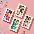 RomanticBaking 50 Pack White Cookies Boxes 7 x 4 3/8 x 1 1/2inches Auto-Popup Sturdy Bakery Boxes with Window,Macaron Boxes Hot Chocolate Bombs Boxes Cakesicle Boxes - Image 5