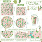 Hsei 250 Pcs Cactus Mexican Plates Napkins Cups Party Supplies Serves 50 - Image 2