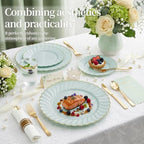 175PCS Sage Green Plastic Plates Heavy-Duty for Party & Baby Shower - Image 2