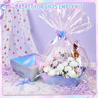 AFOROEOA 6PACK Laser Baskets for Gifts Empty, 12x10x4” Holographic Iridescent Gift Basket Kit with 6 Bows & 6 Bags - Kraft Empty Gift Baskets for Christmas, Weddings, Birthdays, Holiday Gifting Hampers - Image 3