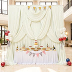 30x12 ft Ivory Backdrop Curtains for Weddings Parties, Birthdays and Photos - Image 3
