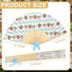Roowest 36 Pcs Strawberry Party Favors, Folding Paper Hand Fans Bulk - Image 3