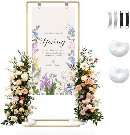 Gold Wedding Welcome Sign Stand Display Easel Stand by JOYOUSQ-FrameYourLoveStory