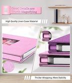 Artfeel Photo Album Self Adhesive Scrapbook Album for 3x5 4x6 5x7 8x10 Pictures,60 Pages Linen Cover with Display Window DIY Photo Book,Ideal Gifts for Family Travel Wedding Baby - Image 5