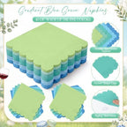 Zhehao 150 Pcs Blue Green Paper Plates Napkins Serves 50 - Image 5