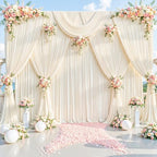 6 Panels Champagne Backdrop Curtain for Baby Shower Wrinkle Free 30ft x 10ft Backdrop Drapes Panels for Parties Wedding Bridal Shower Birthday Photo Photography Fabric Background Decoration - Image 3
