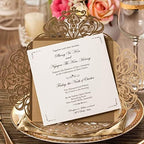 Hosmsua 50PCS Personalized Gold Wedding Invitation Pocket, 6.3x6.3 Laser Cut Flora Wedding Invitation Pockets with Envelopes for Wedding Quinceanera Sweet 16 Invite - Image 2