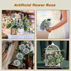 Artificial Flowers Realistic Roses, Real Looking Fake Roses with Stem for DIY Wedding Bouquets Centerpieces Bridal Shower Party Home Romantic Decorations (Grey, Regular 3" - 200pcs) - Image 3