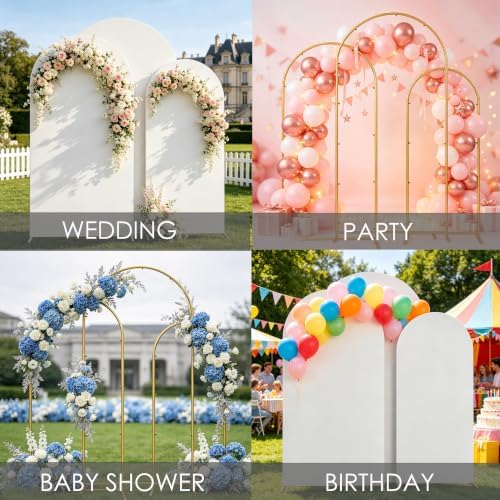 HAINARverS Set of 3 Arch Backdrop Stands with Covers, White, 6/6.6/7.2FT - Image 6