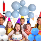 Reusable Inflatable Balloon Garland Arch Kit, 3/7 PCS Reusable Balloon Garland, Linked Pvc Balloons with Elastic Bands, One-Step, Effortless, Long-Lasting (7-Ball Light Blue) by Unknown