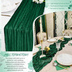 Showgeous 20 Pack Emerald Green Cheesecloth Table Runner, 17 x 108 Inches - Image 5
