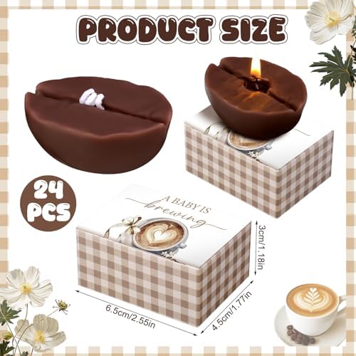Pangda 24 Sets a Baby is Brewing Baby Shower Coffee Bean Candles - Image 2